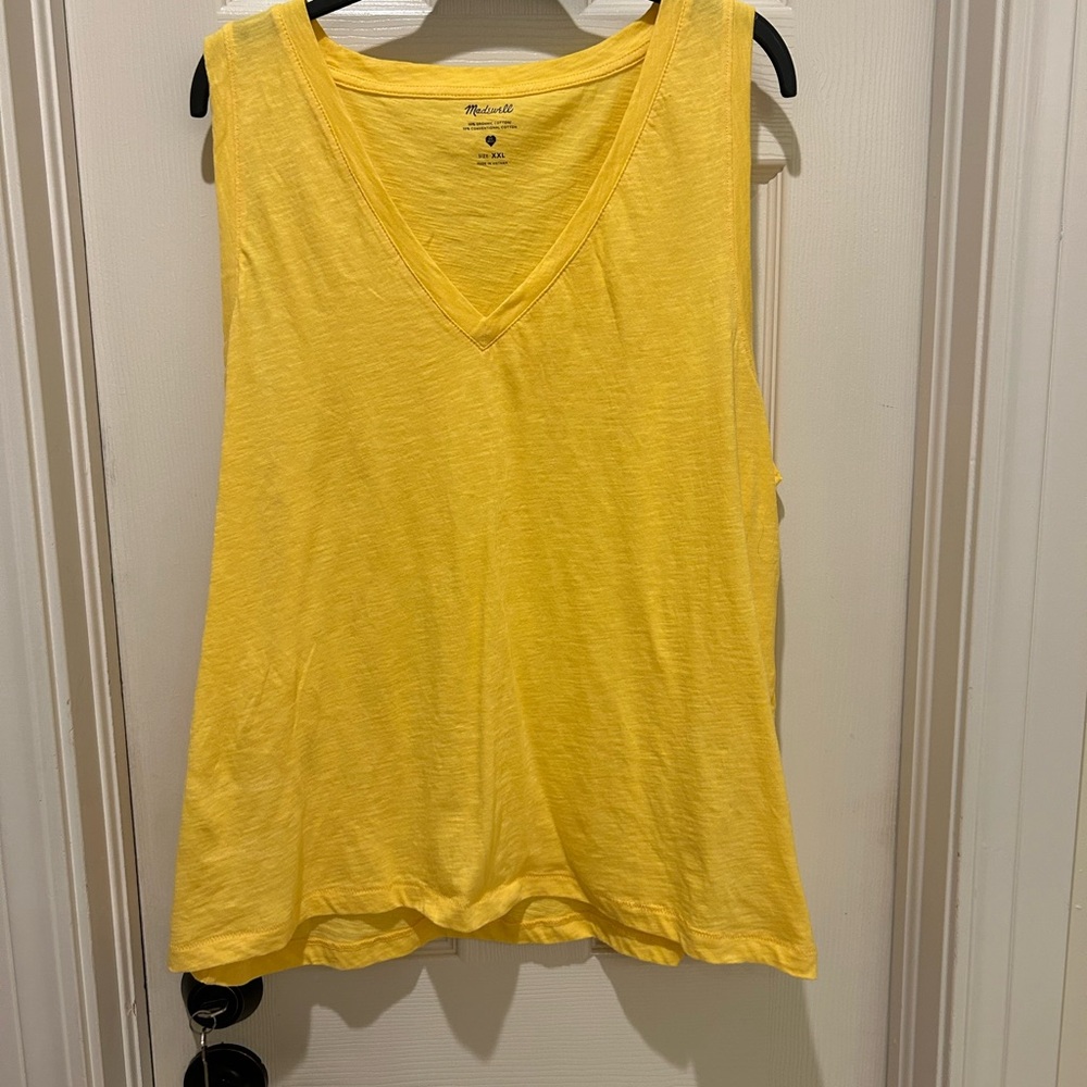 Madewell Yellow V-Neck Tank Top